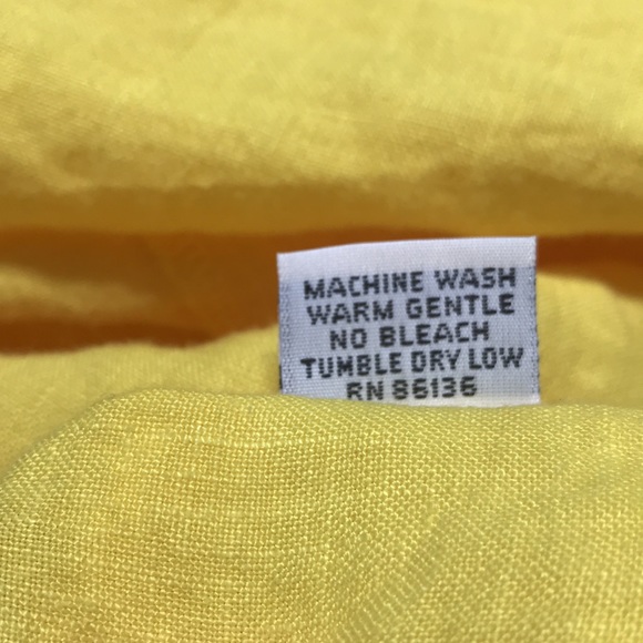 bryn WALKER Button Front Relaxed Linen Lagenlook Duster Jacket Yellow Medium - Picture 12 of 12
